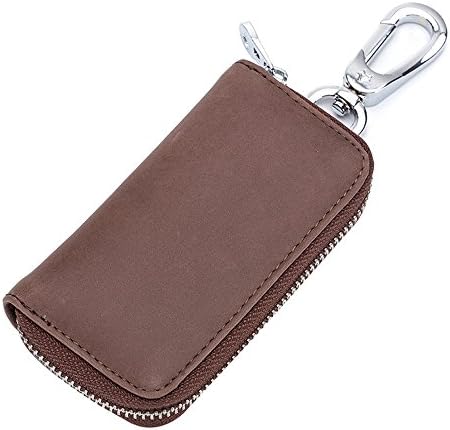 MeiliYH Men 's Women' s Genuine Leather Retro Key Handbags Zippers Multi - Function Lumbar Carlocks for Men