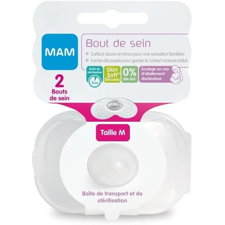 Lot De 2 Tétines MAM Original Elements 0-6 Mois - Silicone Doux, Forme D'allaitement | Boîte Stérilisatrice - 7