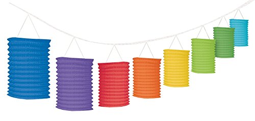 Amscan 22056-90-55 - Hängedekoration - Lampiongirlande, circa 3.65 m, bunt