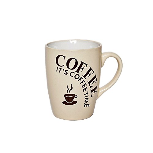 6er-Set-Kaffeebecher-Set-Keramik-180ml-Mug-Aufschrift-Its-Coffee-Time