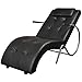 Produktbild vidaXL Liegesessel Chaiselongue Relaxsessel mit Kopfstütze Schwarz Kunstleder