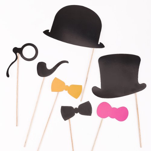 *Versand aus Deutschland* 51 Tlg. Party Foto Verkleidung Schnurrbart Lippen Brille Hüten Photo Booth Props Set Hochzeit Partymitbringsel - 6