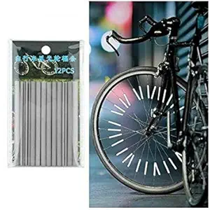 Wowobjects 12Pcs Bike Riding Bicycle Wheel Rim Reflective Spoke Mountain Warning Light Tube Lt0102