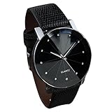 FORTAN Luxe Quartz Sport Militärische Edelstahl Dial Leder Armband am Handgelenk der Männer