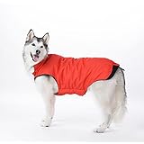 SUPEREX® Warm gepolstert Outdoorjacke Jack Hunde Winterjacke Hund Costüm Hundemantel Hundejacke Kleidung Hundebekleidung Hundewinterjacke Hundepullover Pet Dog Jacket coats Wintermantel für große Hunde (Rot,5XL) (Achten Sie bitte auf die Größe)