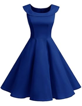 Bbonlinedress 1950er Vintage Retro U-Ausschnitt Rockabilly Cocktail Kleider