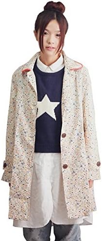 Raincoat Rainwear Hooded XAGOO Fast Dry Rain Jacket Girl Women Cute (Cream)