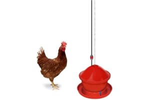 NOVITAL Abbeveratoio per polli, galline automatico con filtro e catena per poterlo appendere.