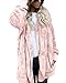 Produktbild Women's Jacket Open Front Hooded Draped Pockets Oversized Plush Cardigan Pink L
