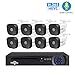 Produktbild SSCJ Drahtloses 1080P HD-Sicherheitskamerasystem 8-Kanal-NVR-Recorder mit 8-Wege-Set und 2,0-Megapixel-Wasserdichten Indoor-Außenkameras mit Audioaufnahme