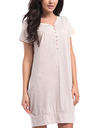 Dobranocka TM.5009 Maternity/Nursing Nightdress,Size XL,Beige