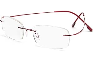 KoKoBin Occhiali da lettura senza montatura per leggere in titanio superleggero per uomo e donna (rosa, 2.5)