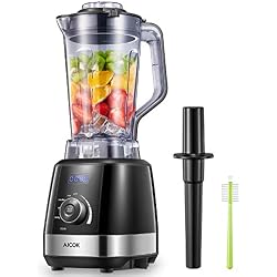 Blender Aicok Blender Professionnel 1500W 3200PRM Mixeur Blender 4 Vitesses avec Fonction Pulse et Auto-nettoyage, 2L Jarre Tritan Sans BPA, 6 Lames en Acier Idéal pour Smoothies, Milkshakes, Noir