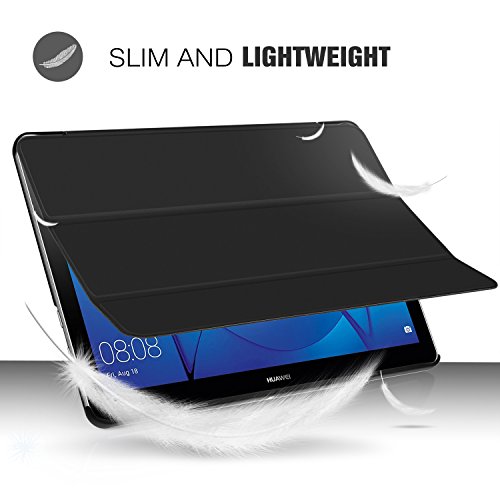 ELTD Huawei MediaPad T3 10 Hülle Case – Ultra Schlank Smart Cover Tasche Schutzhülle Case Für Huawei MediaPad T3 10 mit Standfunktion, Schwarz - 3