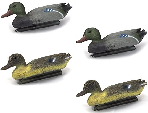 Nitehawk - Lot de 2 canards et 2 cannes colvert flottants - décoration/leurre pour la chasse/le tir - 35,5 cm (14')