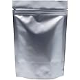 WACCOMT Pack 50 Pieces Silver Pure Mylar Foil Bags Smell Proof Stand Up Pouch 3.94mil Thick Aluminium Foil Zipper Lock Pouches Resealable Food Storage Bag for Zip Snack Lock Heat Seal (6.3x9.4 inch)