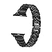 Produktbild Hunpta Edelstahl Armband Kristall Diamant Armband für Apple Uhr 1/2 38mm (Schwarz)