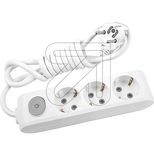Preisvergleich Produktbild Colours-Manufaktur Panasonic Designer Steckdosenleiste / Mehrfachstecker mit Kindersicherung und Schuko * Verschiedene Modelle, Farben und Längen wählbar * (1,5 Meter, 3-Fach mit Schalter Weiss)