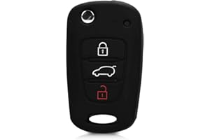 COVER KEY Cover Chiave Auto in Silicone Compatibile con HyundaI20 I30 IX20 IX35 Elantra Hyundai I20 I30 IX20 IX35 Elantra Kia Sportage Picanto Sorento Venga Rio Ceed Cerato (Nero)