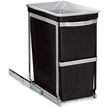 simplehuman Schrank-Abfalleimer, Plastik, Schwarz, 48, 5 x 45 x 24, 5