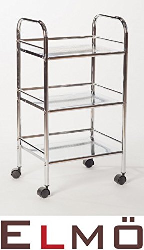 Preisvergleich Produktbild ELMÖ-Versandhandel Badregal Rollregal Metallregal Rollen Rollwagen Jana Metall Chrom 3 Böden