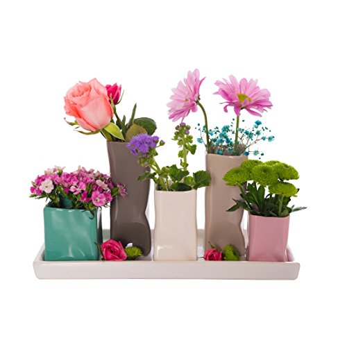 Keramikvasenset Blumenvase Keramikvasen bunt Vase Blumen Pflanzen Keramik Set Deko Dekoration 1 Set