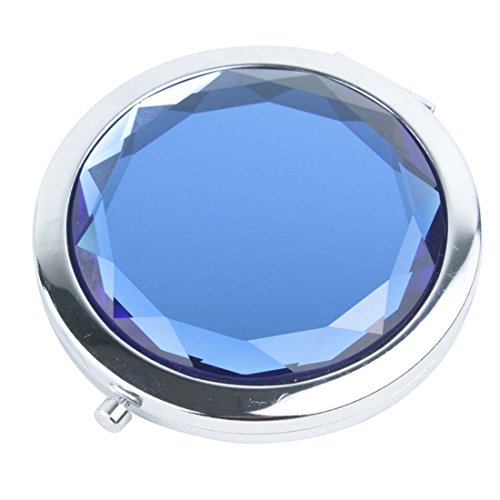 Folding Makeup Mirror - TOOGOO(R)Travel Compact Pocket Crystal Folding Makeup Mirror , Royal blue