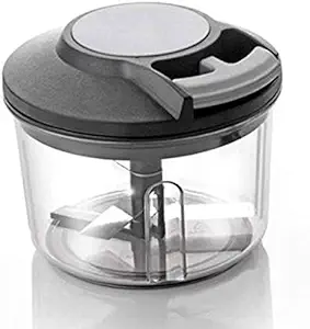 GOROFY 650ml Handy Plastic Chopper with Pull Cord Technology and 3 Stainless Steel Blades Eco Friendly Design Vegetable & Fruit Chopper