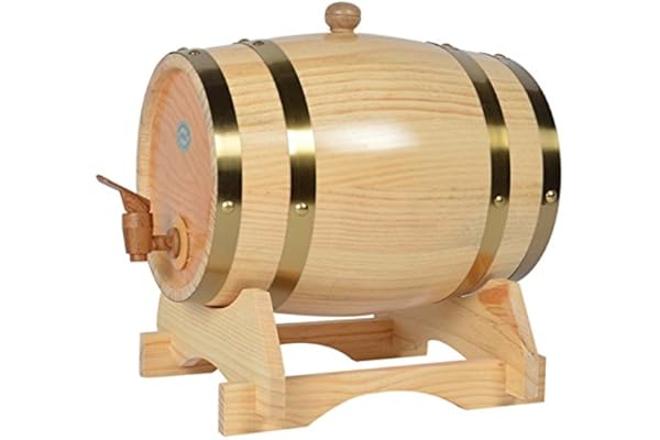 Tonneau en bois de chêne pour stockage ou vieillissement de vins et liqueurs 1,5 L-20 L 10L blanc