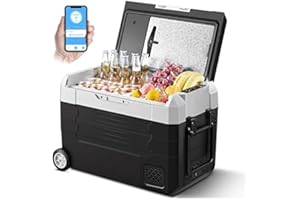 AAOBOSI Frigo Auto, Frigorifero portatile con controllo APP Frigorifero per auto -20℃-20℃, 12/24 V CC e 100/240 V CA Frigo portatile per auto, campeggio, camion, camper e uso domestico (45L)
