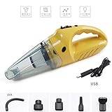 - Limpieza inalámbrica XUE 120w Car Vulcan Vacuum Control húmedo y seco Aspirador inalámbrico Stick, Herramienta de Hendidura de Mano y Cepillo de tapicería, versátil, práctico (Color : Amarillo)