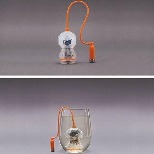 Silicone Diver Deep Tea Leaf Herbal Spice Strainer Filter Infuser Diffuser Bag-Orange