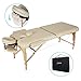 Price comparison product image Naipo Massage Table Bed Chair Beauty Couch 2-Section Portable Deluxe Lightweight Professional Foldable with Dual-Layer Wooden Legs for Therapy Tatoo Salon Reiki Healing Spa Relax 13KG Beige