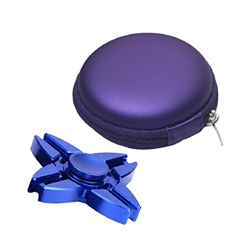 Lanspo Geschenk Tasche für Fidget Hand Spinner Dreieck Finger Spielzeug Focus ADHS Autismus Daten Kopfhörer Kabel Kopfhörer Kopfhörer Tasche Box Portable Carry Case Packet (Lila 2) - 2