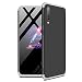 Produktbild Laixin 3 in 1 Handyhülle für Samsung Galaxy A50 Hülle + Panzerglas, Ultra Dünn PC Plastik Anti-Kratzen Schutzhülle Schutz Case Cover mit Displayschutzfolie, Silber/Schwarz