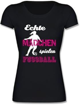 Shirtracer Sport Kind - Echte Mädchen Spielen Fußball Weiß - Mädchen T-Shirt
