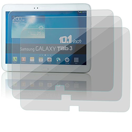 Saxonia. 2x Displayschutz Folie aus Gehärtetem Glas für Samsung Galaxy Tab 3 10.1 Glasfolie Hartglas | HD Klar Transparent - 2