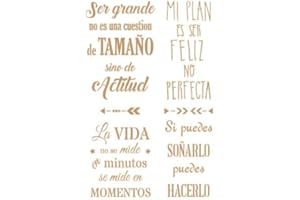 TODO-STENCIL TODO STENCIL Deco Texto 052 Frases Positivas, Medidas: Stencil 20 x 30 cm - Diseño 17,6 x 27 cm