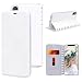Produktbild VemMore iPhone X Hülle iPhone 10 Hülle Handyhülle Schutzhülle Leder PU Wallet Flip Book Case Bumper Lederhülle Ledercase Klapphülle Ultra Dünn mit Kartenfach Magnetisch Silikon Tasche Cover - Weiß