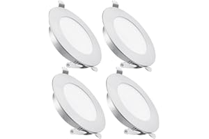 acegoo 12V 4 x Foco LED Empotrable Luz de Techo Regulable Downlight 3W 3000K IP65 para Caravana Barco Camper Furgoneta Baño Cocina, 285LM Blanco cálido