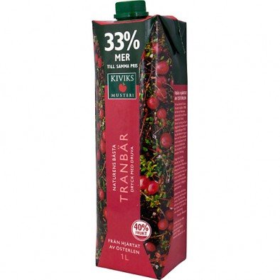 Preisvergleich Produktbild Kiviks Tranbärsdryck- Moosbeerensaft, 1l Tetrapack