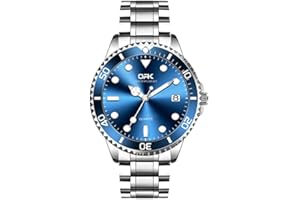 Basfur Montre-Bracelet pour Homme, Montre à Quartz analogique conçue à la Mode avec Affichage Calenda, Montre Classique pour Homme Qui Brille dans Le Noir avec Bracelet en Acier Inoxydable