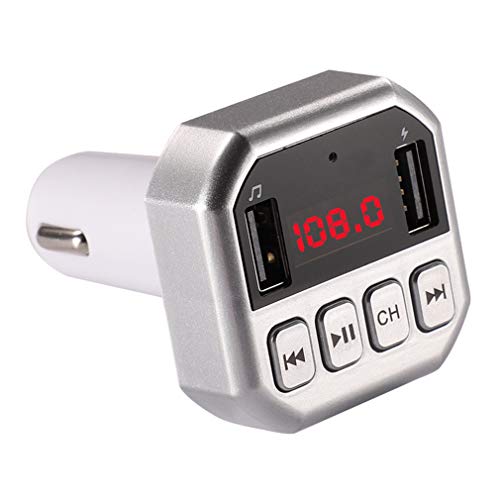 Preisvergleich Produktbild Bluetooth FM Transmitter / kabelloses Autoladegerät / TF-Karte / Bluetooth-Freisprecheinrichtung / Ein-Knopf-Bedienung / Großbild-Display / Musik abspielen / Automatisches Ausschalten,Silver