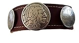 silber dollar indianerkopf Armband Rindsleder Echtleder 3,6 cm breit braun Armschmuck