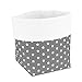 Produktbild Sugarapple Utensilo Stoff Aufbewahrungsbox aus Baumwolle 19 x 13,5 x 13,5 cm, Stoffbox fürs Bad, als Wickeltisch Organizer oder Windelspender Korb, grau Sterne weiß
