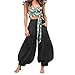 Produktbild BHYDRY Womens hoch taillierte lose Culottes Hosen Damen weites Bein Yoga Freizeithose(Medium,Schwarz)