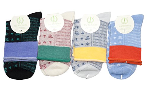 Ladies seam free maternity socks non elastic top soft cuff gentle grip without / no toe seams for extra wide shoes & swelling feet ankles pregnancy (4 pairs)