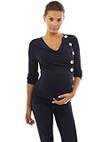 PattyBoutik Mama Umstandsbluse mit Knöpf mit Cowl Neck - 3