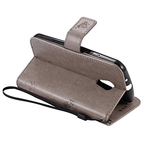 Chreey Motorola Moto G2 / G LTE (5 Zoll) Hülle Cover Case Leder Muster Flip Etui Case Echt ,Kreditkartenslot , geeignet für Ihr Handy-Gehäuse zu schützen,(Baum – Katze) - 4
