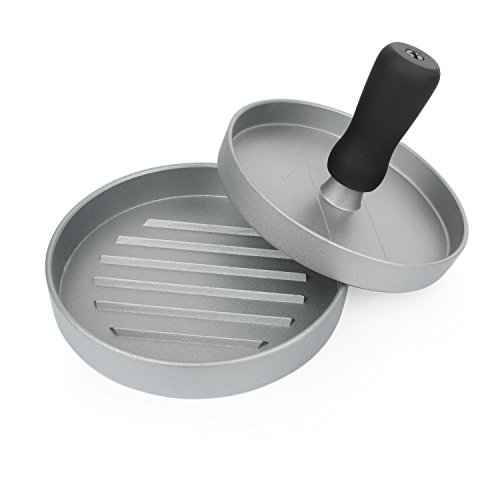 Belmalia Burgerpresse + 40 Blatt Backpapier für perfekte Burger, Hamburger, Cheeseburger, Frikadellen, Patties, Presse, Grill, antihaftbeschichtet, 11 cm - 2